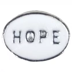 Mini charm, hope, fehér, 9 mm
