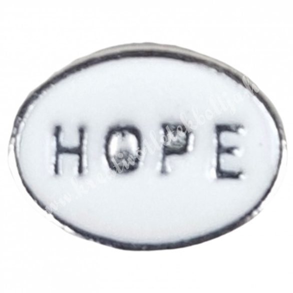 Mini charm, hope, fehér, 9 mm