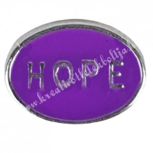 Mini charm, hope, lila, 9 mm