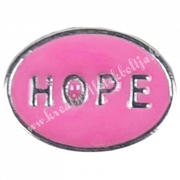 Mini charm, hope, rózsaszín, 9 mm