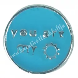 Mini charm, you are my ◌, türkiz, 8 mm