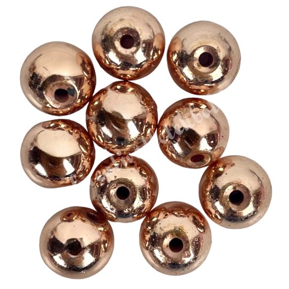 Szintetikus hematit, rosegold, 8 mm, 10 db/csomag