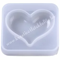 Szilikon öntőforma műgyantához, szív, 4x3,2 cm