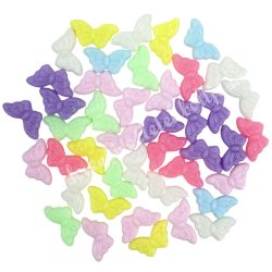 Műanyag gyöngy, pillangó, 10 g/csomag