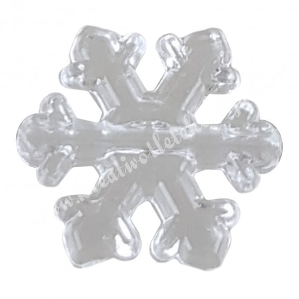 Fűzhető műanyag hópihe, 1,2 cm, 20 db/csomag