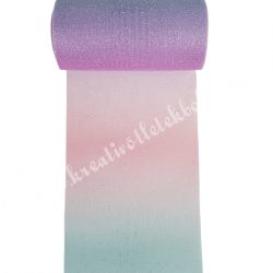 Glitteres tüll, rózsaszín-lila-kék, 15 cm