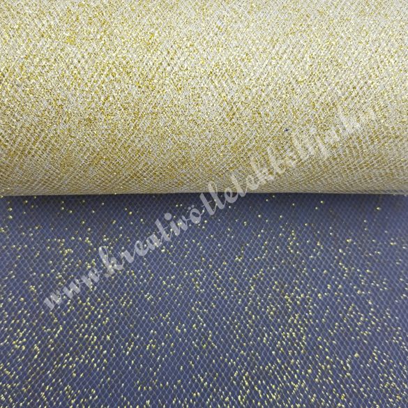 Glitteres tüll, arany, 15 cm