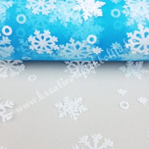 Hópelyhes tüll, égkék, 15 cm