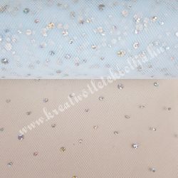 Flitteres tüll, kék, 15 cm