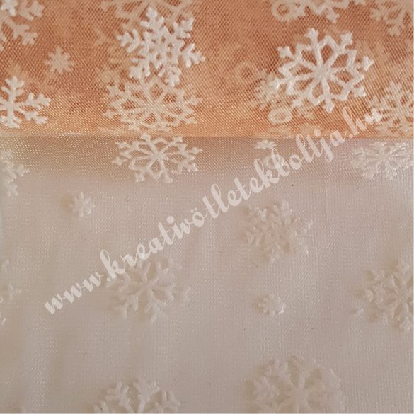 Hópelyhes tüll, latte, 15 cm