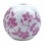 Porcelángyöngy, fehér-rózsaszín, 10 mm