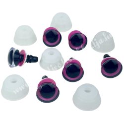 Biztonsági szem, fekete-rózsaszín, 12 mm, 3 pár/csomag