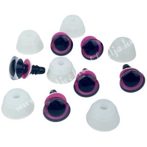 Biztonsági szem, fekete-rózsaszín, 12 mm, 3 pár/csomag