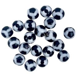 Műanyag gyöngy, focilabda, 8x7 mm, 5 g/csomag