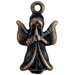Fémmedál, angyal, bronz, 1,3x2,2 cm