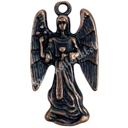 Fémmedál, angyal, bronz, 1,5x2,5 cm
