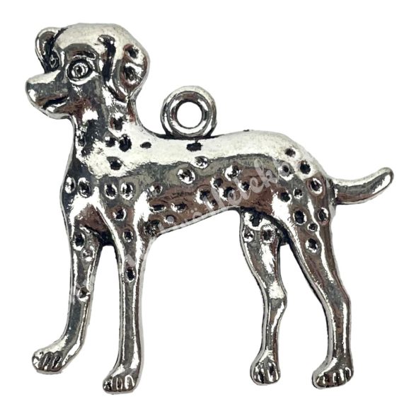 Fémmedál, dalmata, platina, 3x3 cm