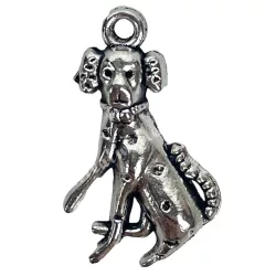 Fémmedál, dalmata, platina, 1,4x2,1 cm