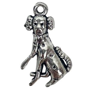 Fémmedál, dalmata, platina, 1,4x2,1 cm