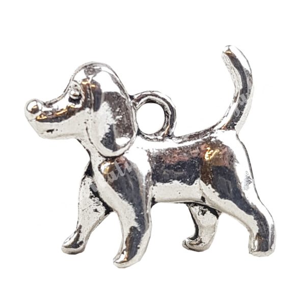 Fémmedál, beagle, ezüst, 1,7x1,5 cm
