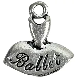 Fémmedál, balerina szoknya, platina, 1,5x1,5 cm