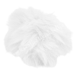 Akasztós pihe-puha pompon, fehér, 7 cm