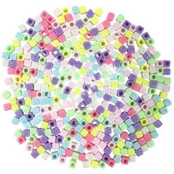 Műanyag betűgyöngy, kocka, 50 g/csomag