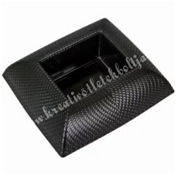 Műanyag tál, téglalap, grafit, 19x5 cm