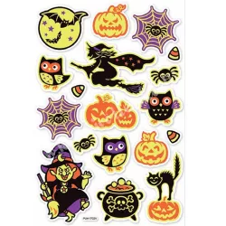   Öntapadó matrica, halloween, sötétben világító, 14x21 cm