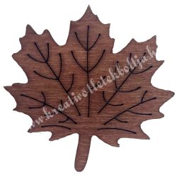 Ragasztható fa levél, barna, 4x4 cm