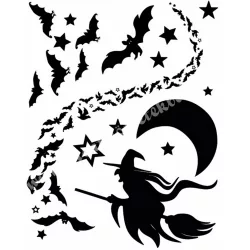 Ablakmatrica, halloween, fekete, 30x38 cm