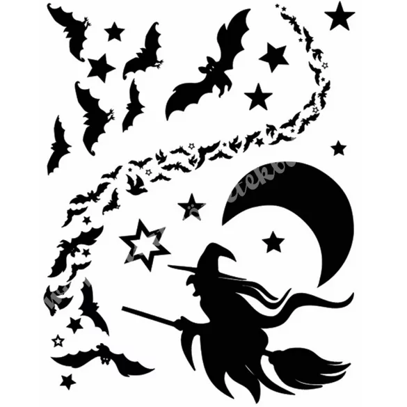 Ablakmatrica, halloween, fekete, 30x38 cm