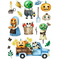 Ablakmatrica, halloween, 35x46 cm