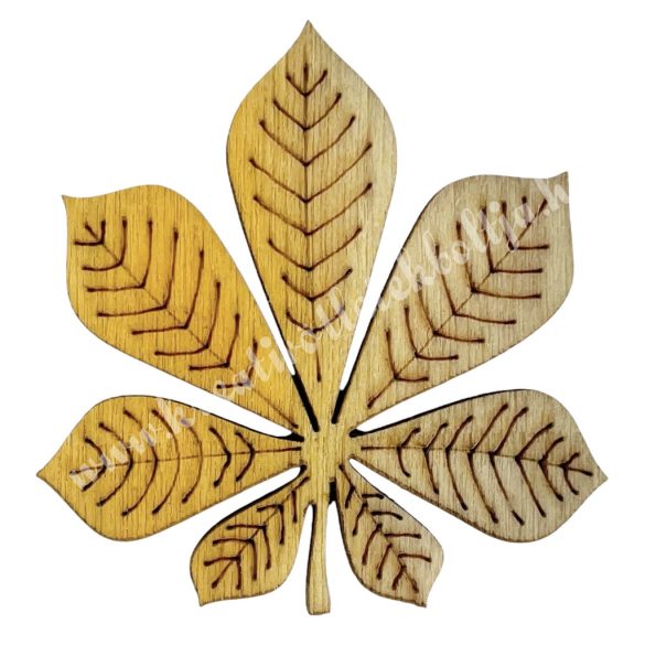 Ragasztható fa gesztenye levél, natúr-sárga, 3,5x4 cm