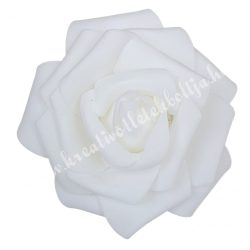 Polifoam rózsa, 7x4 cm, 32., Fehér