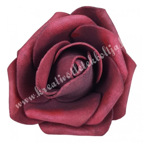 Polifoam rózsa, 4x3 cm, 5. burgundi