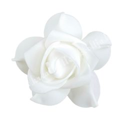 Polifoam rózsa, 6x5 cm, 15. Fehér