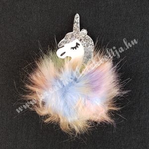 Pompon unikornis, lila-rózsaszín-narancssárga
