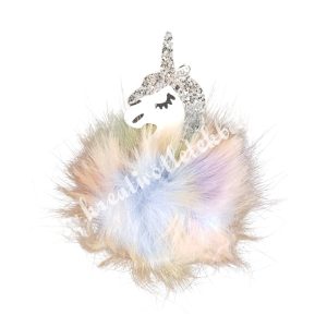 Pompon unikornis, lila-rózsaszín-narancssárga