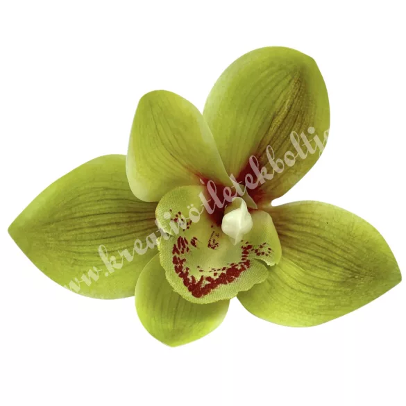 Real touch orchideafej, zöld, 10 cm
