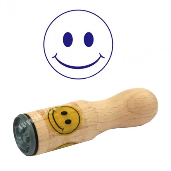 Jutalmazó bélyegző, mosolygós smiley, 2x7 cm