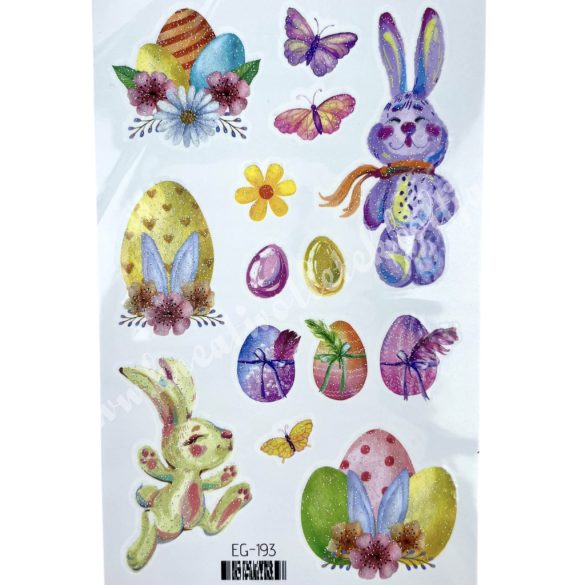 Húsvéti tojásdíszítő matrica, 7,5x12 cm