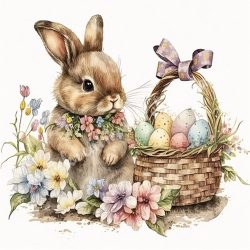 Ablakmatrica nyuszi, 30x30 cm