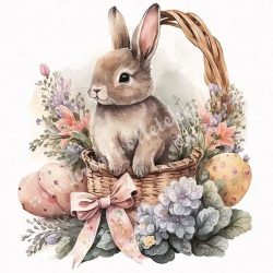 Ablakmatrica nyuszi, 30x30 cm