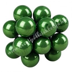 Betűzős üveggömb, zöld, fényes, 12 db/csokor, 1,5 cm