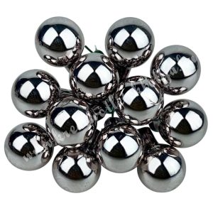 Betűzős üveggömb, füstszürke, fényes, 1,5 cm, 12 db/csokor