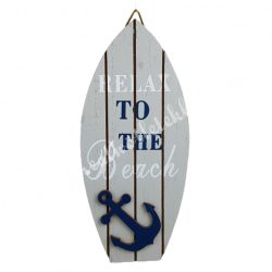   Akasztós fa dekor, "Relax to the Beach", 8,5x19 cm