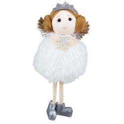 Lógó lábú angyal, fehér, 8x16 cm