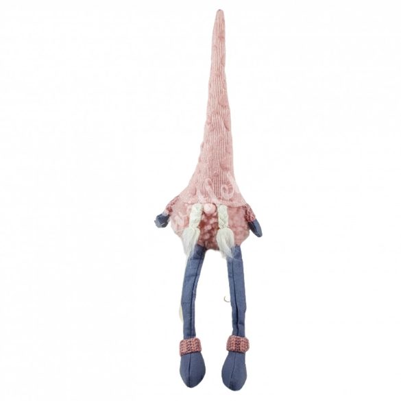 Lógó lábú manó, rózsaszín sapkában, lány, 20x60 cm