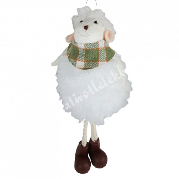 Akasztós bárány kendős, fehér, 7x16 cm